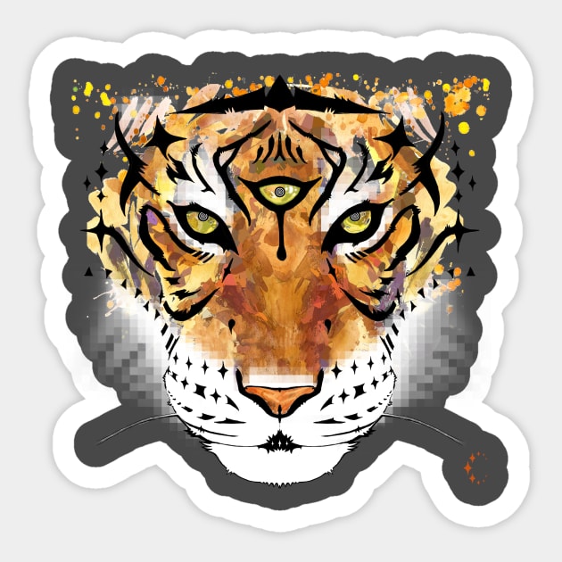 Third Eye of the Tiger Sticker by ConstellationPublishing